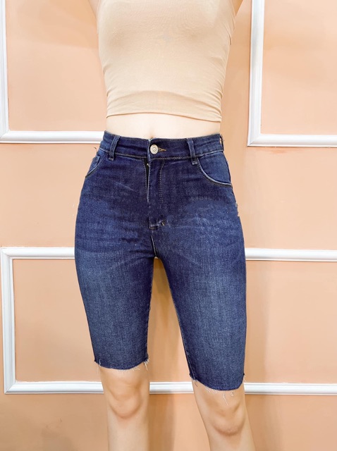 Quần jean ngố / lửng BIG SIZE lưng cao, co dãn mạnh trơn truyền thống 3551