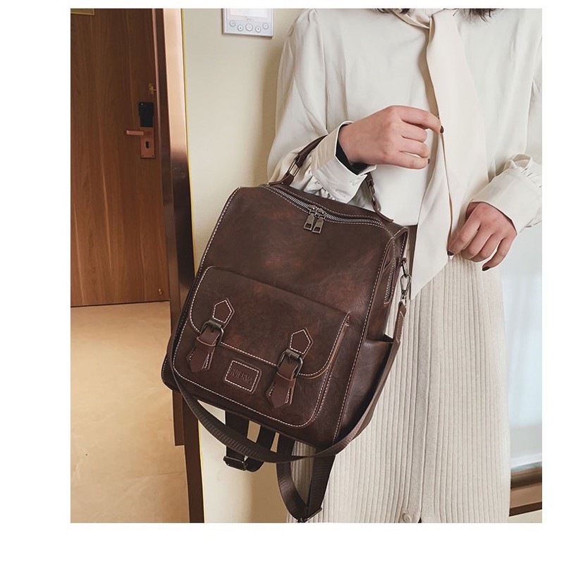 BALO DA❤️FREESHIP❤️BALO VINTAGE BALO ĐI HỌC THỜI TRANG CÁ TÍNH BALO VUÔNG ĐEO CHÉO