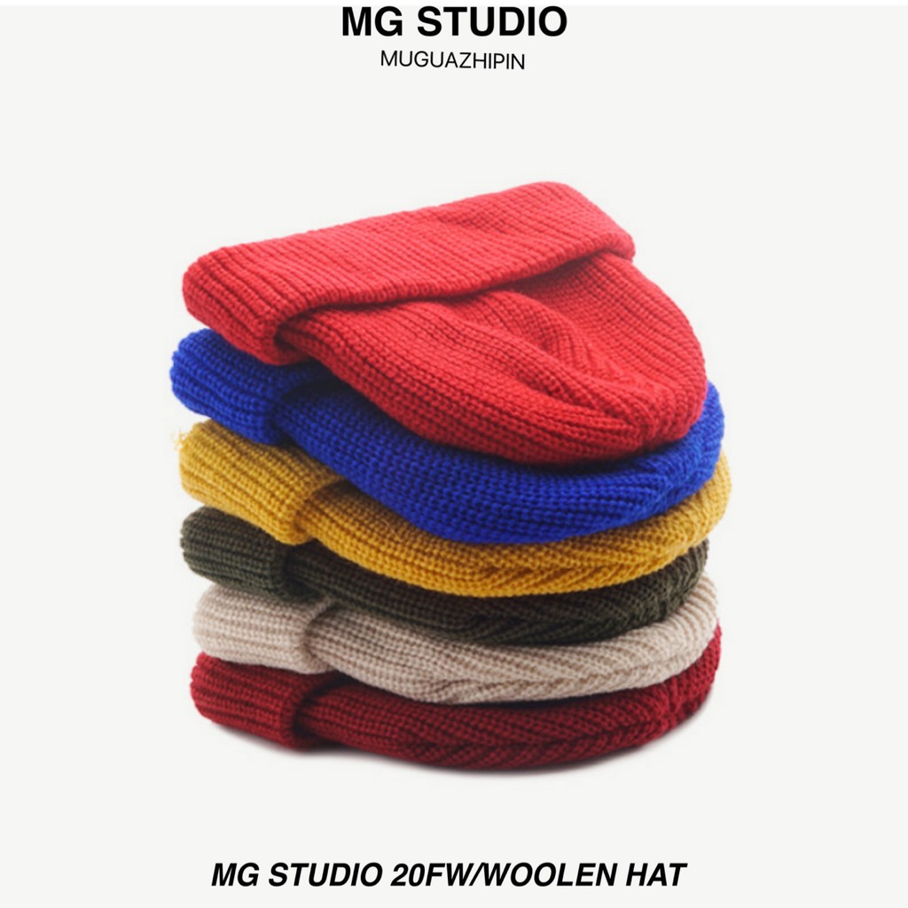 Mũ Len MG STUDIO Kiểu Dệt Kim Thiết Kế Đơn Giản Hợp Thời Trang Cho Nữ