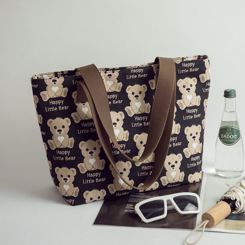 Túi xách IELGY vải canvas sức chứa lớn phong cách Hàn Quốc thời trang cho nữ