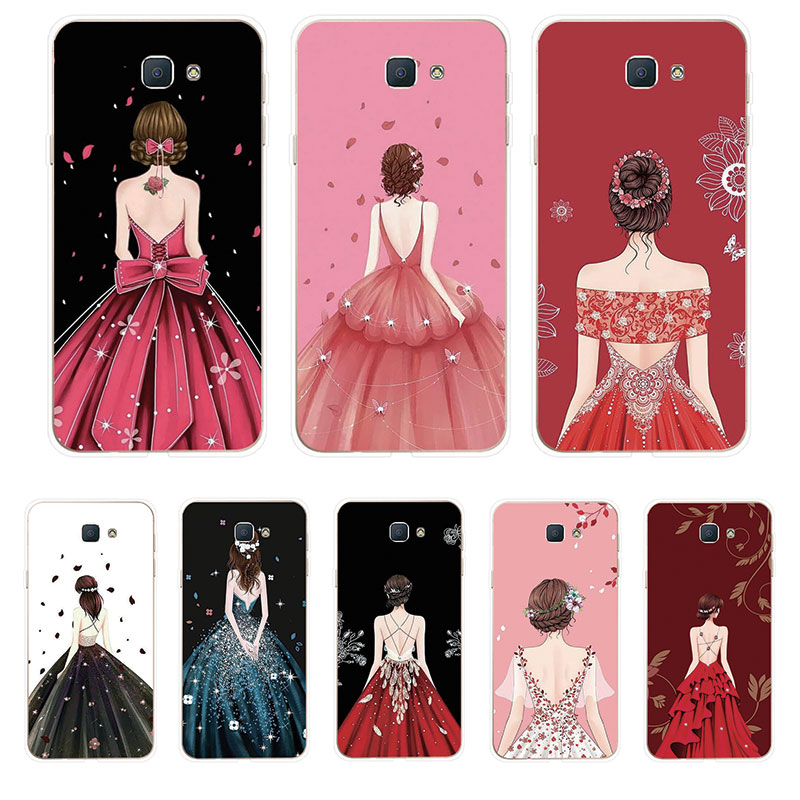 Ốp điện thoại TPU silicon dẻo họa tiết bóng lưng cô gái cho SAMSUNG GALAXY J2 J5 J7 PRIME