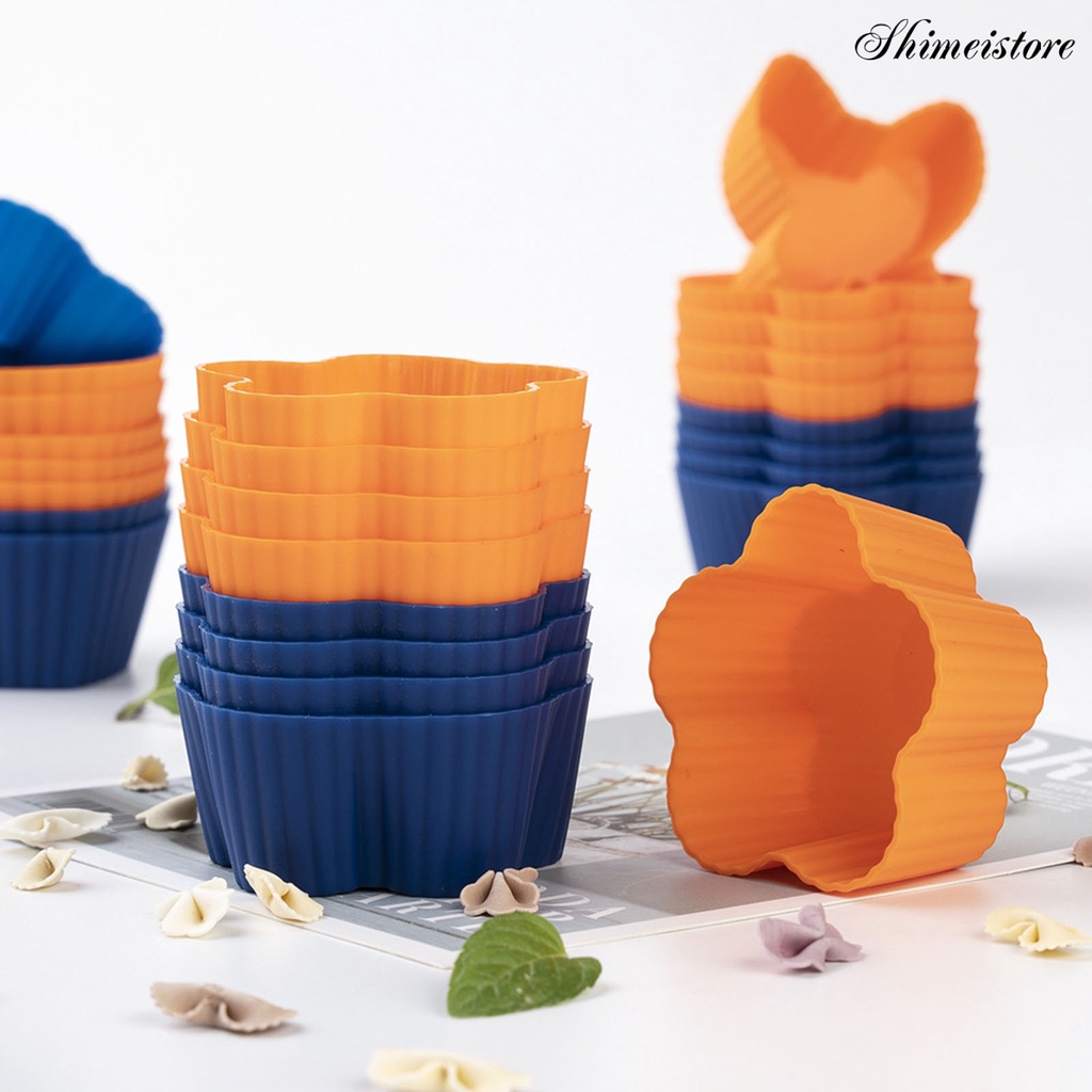 Set 3 Khuôn Làm Bánh Muffin Bằng Silicone Chống Dính Chịu Nhiệt Hình Trái Tim