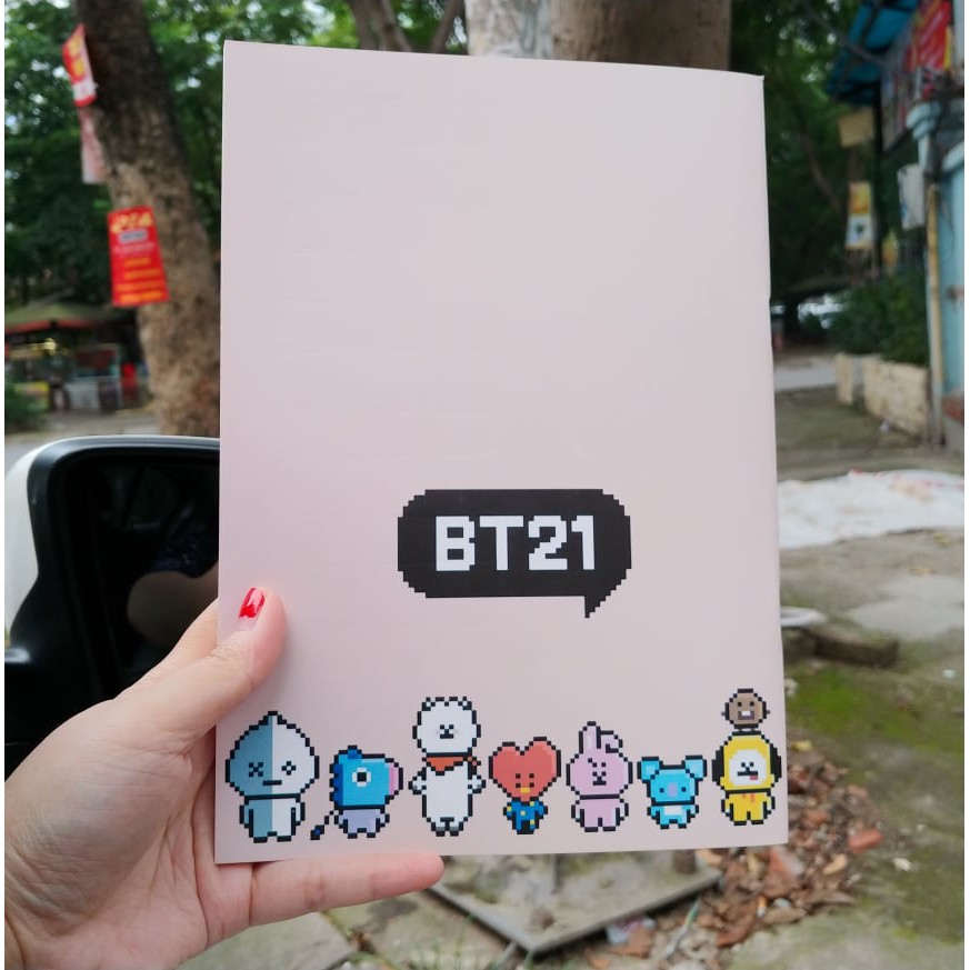 Vở kẻ ngang BTS BT21 trái tim 17x24cm