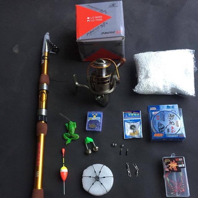 Combo cần câu lục shimano 3,6m và 14 món phụ kiện đi kèm