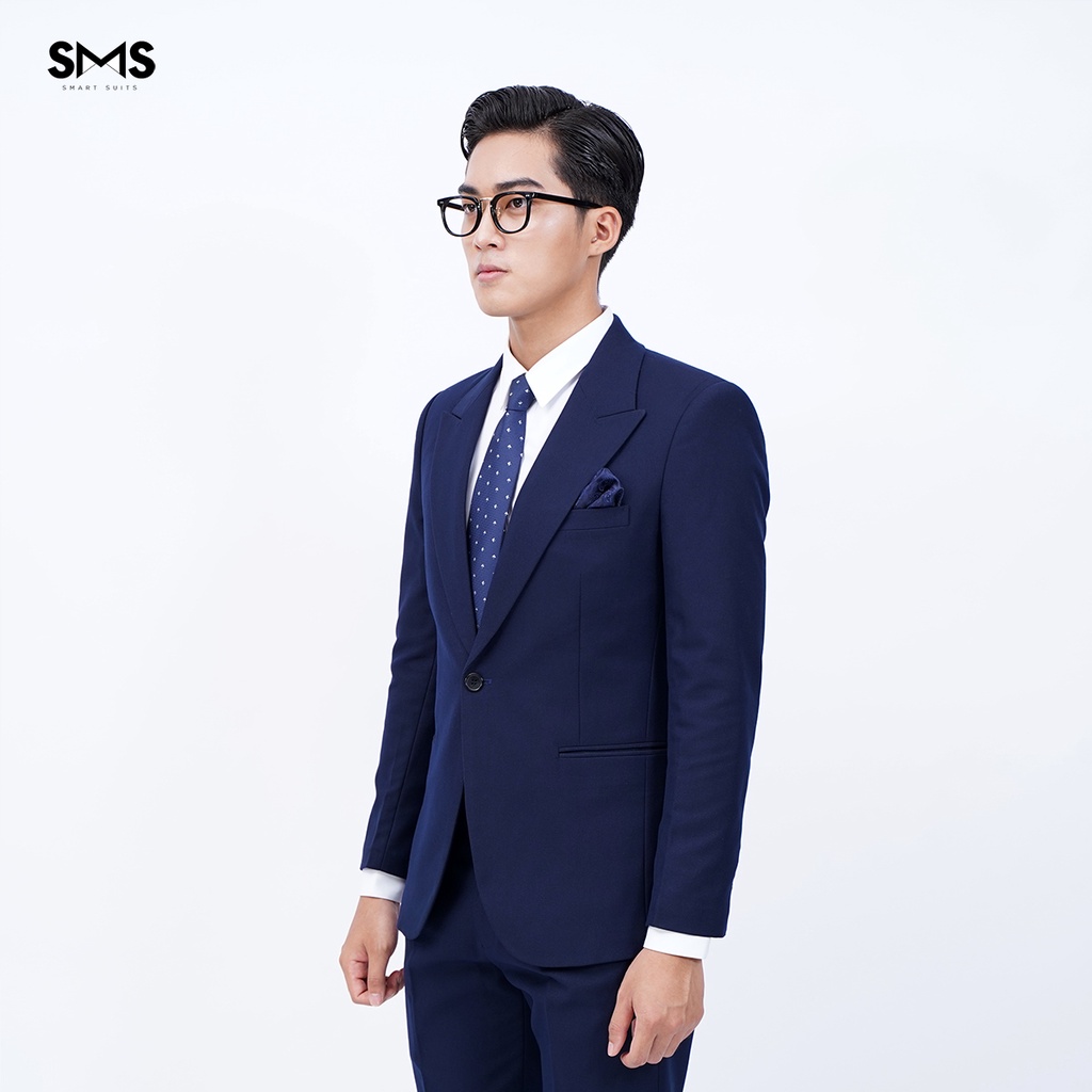 Vest nam xanh sẫm, suits sartorial, 1 khuy 2 túi, chuẩn form Smart Suits