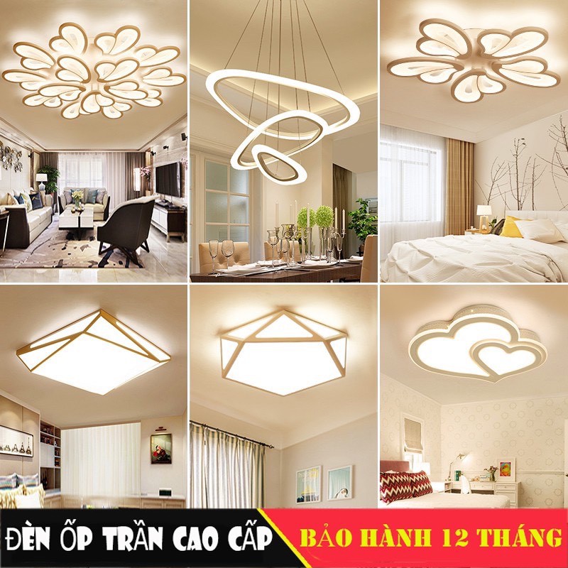 ĐÈN LED Ốp Trần Trang Trí Phòng Khách, Đèn Mâm Ốp Nổi Trang Trí Phòng Khách Phòng Ngủ 3 chế độ sáng Cao Cấp