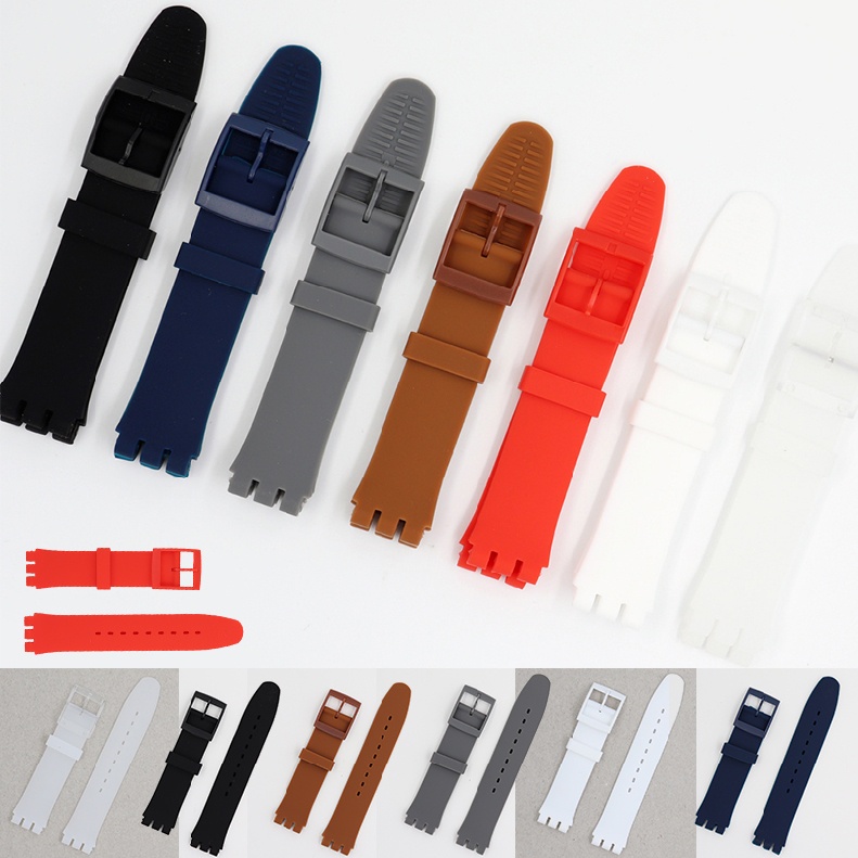 Dây đeo đồng hồ thay thế bằng cao su silicone 17mm 19mm
