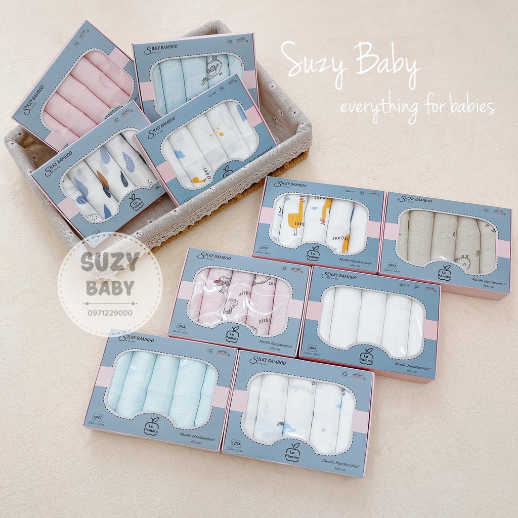 HÀNG CHÍNH HÃNG - KHĂN SỮA SỢI TRE LAPOME