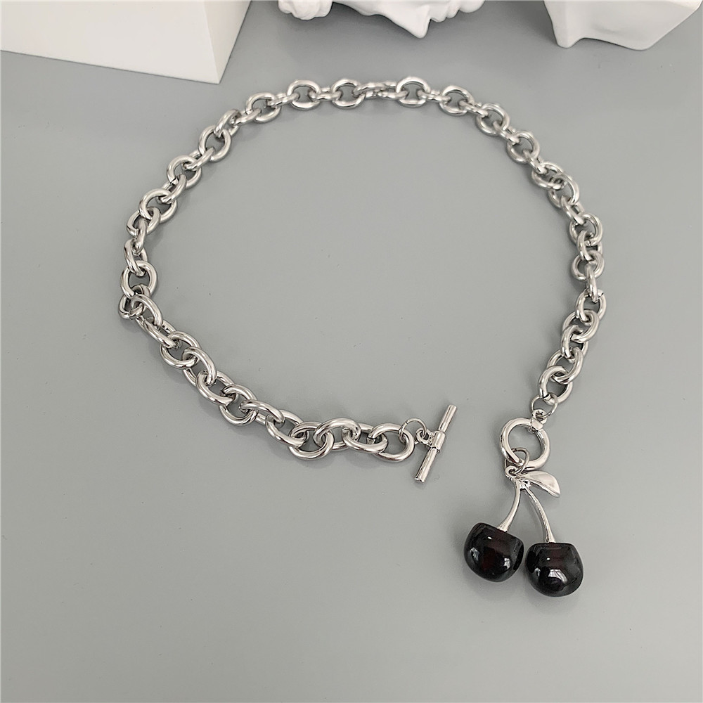 Dây Chuyền Hợp Kim Mặt Hình Trái Cherry Xinh Xắn Cho Nữ Yanqueens Trang sứ Quà tặng