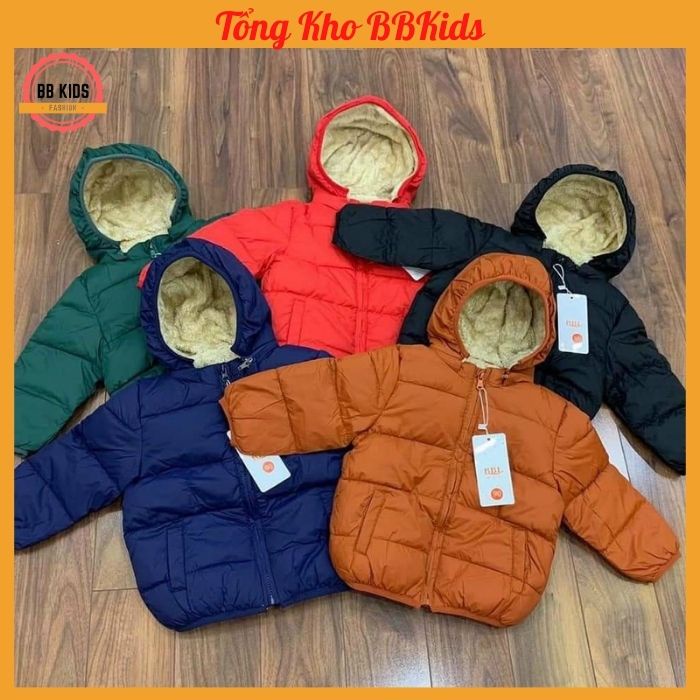 XẢ Áo Khoác Phao Lót Lông Siêu Ấm Hàng Quảng Châu Cho Bé Trai Bé Gái 10-25kg