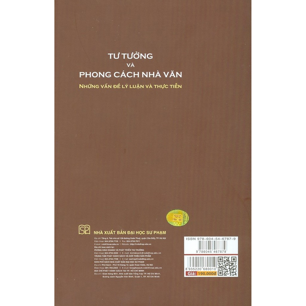 Sách - Tư Tưởng Và Phong Cách Nhà Văn - Những Vấn Đề Lý Luận Và Thực Tiễn