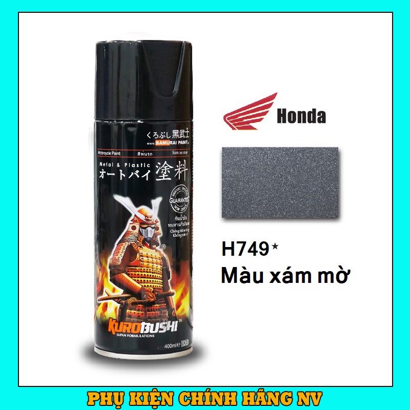 Chai Sơn Samurai H749 Màu Xám Mờ Honda - Sơn Chính Hãng