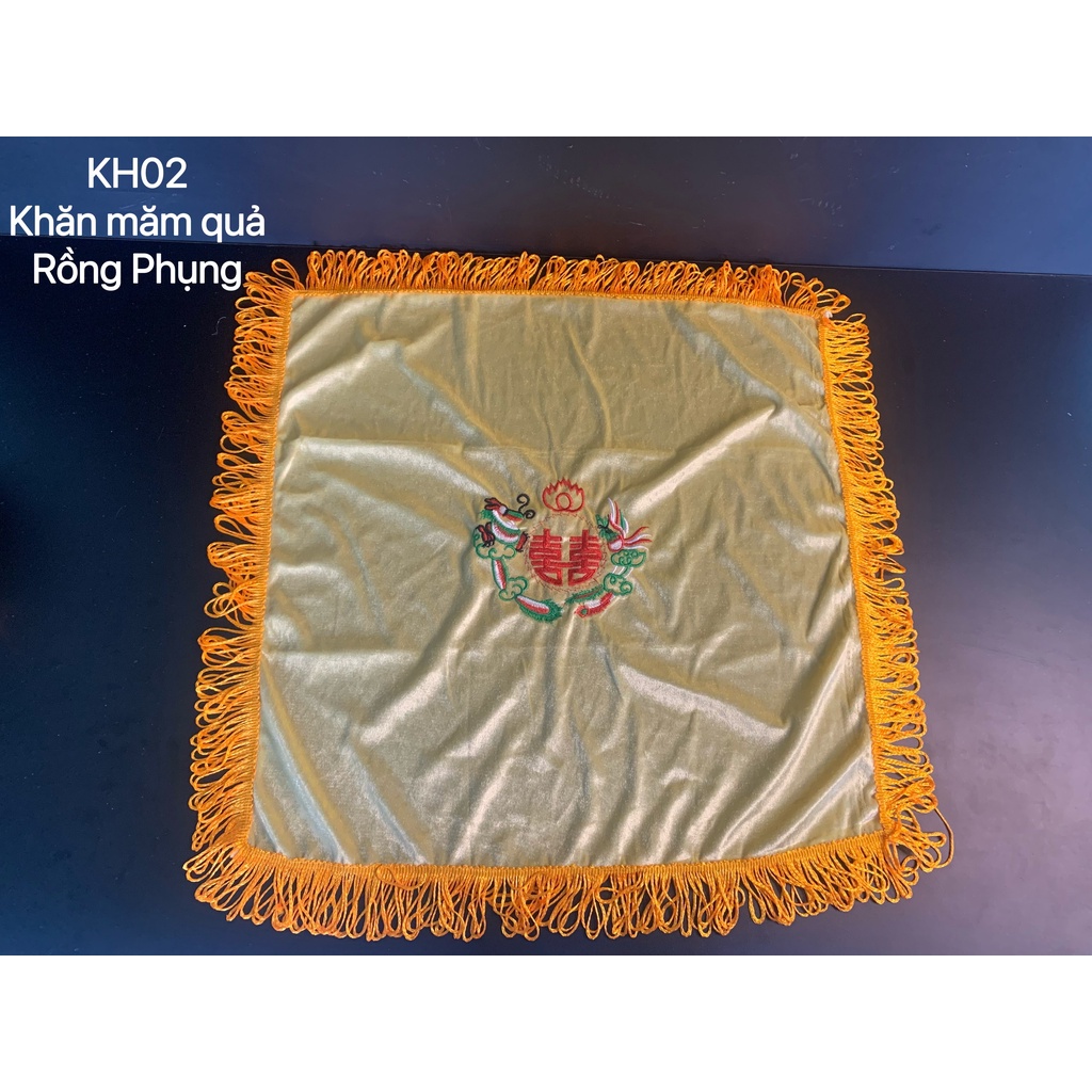 Khăn Long Phụng măm quả đẹp trang trí trong lễ cưới.