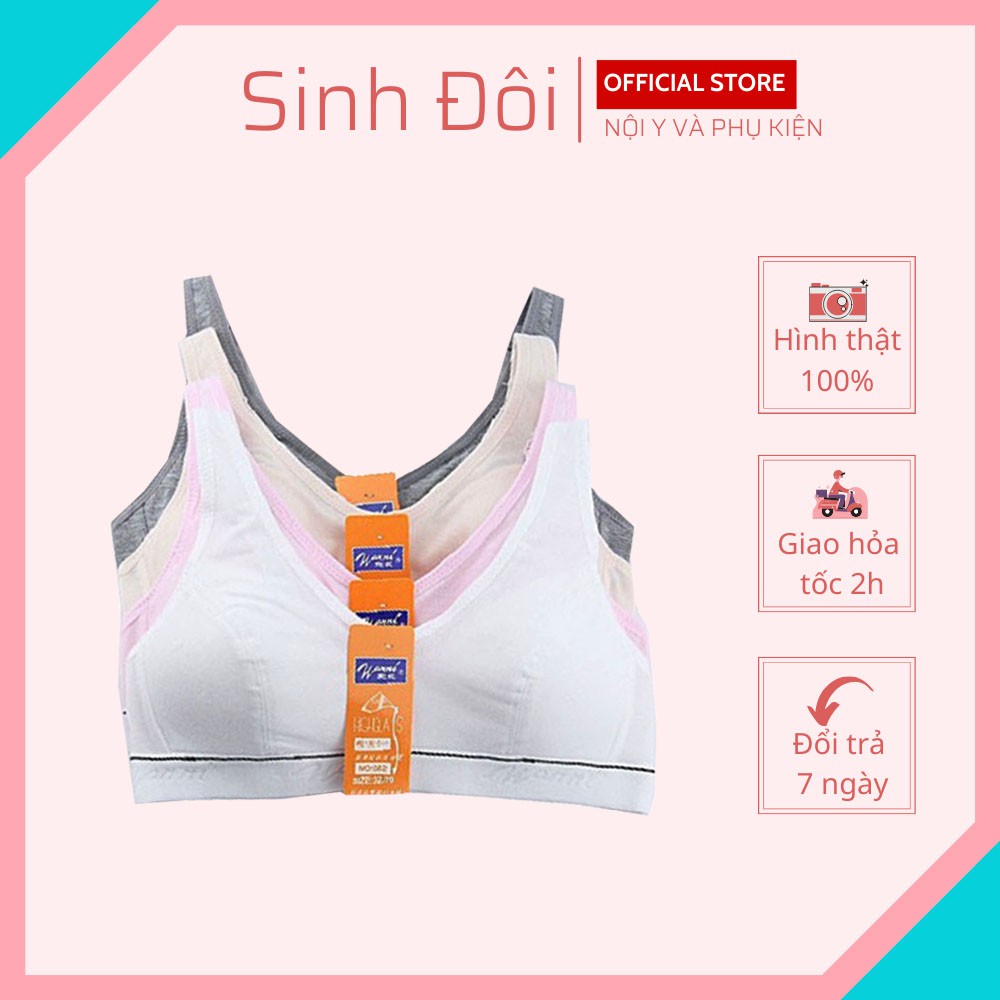 Áo ngực không gọng nữ SD082 chất cotton mút mỏng thấm hút mồ hôi cho học sinh cấp 2, cấp 3 size 32-34-36-38