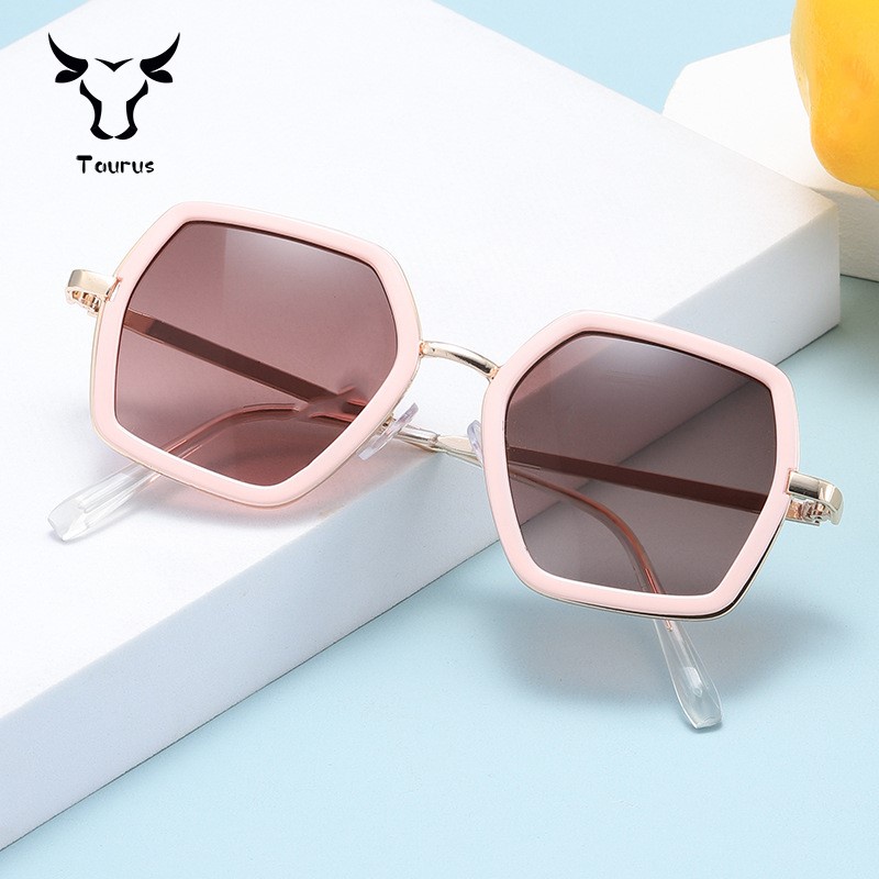 Kính Mát Gọng Kim Loại Đa Giác Thiết Kế Đơn Giản Thời Trang Cho Bé
