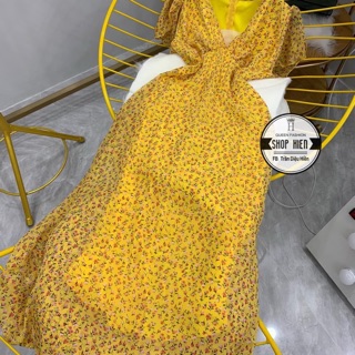 Đầm xoè hoa voan 2 lớp cao cap