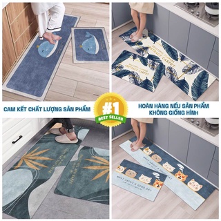 Thảm lau chân nhà Bếp chùi chân trải sàn hình thú phòng khách phòng tắm 3d chống trượt cao cấp đế cao su hút nước-1