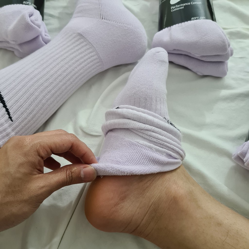 Pack 3 đôi tất thể thao Nike cao cổ màu Tím nhạt - Free ship + Quà tặng Loved socks by TatsTats.vn