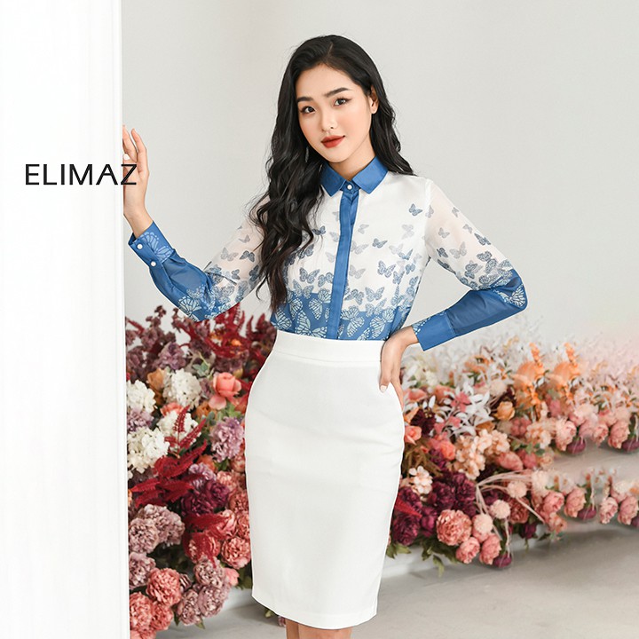[Thiết kế mới 2021] Áo sơ mi nữ công sở họa tiết hồ điệp mẫu áo kiểu hoa 3D thủ công mã Elimaz EA20.228 | BigBuy360 - bigbuy360.vn