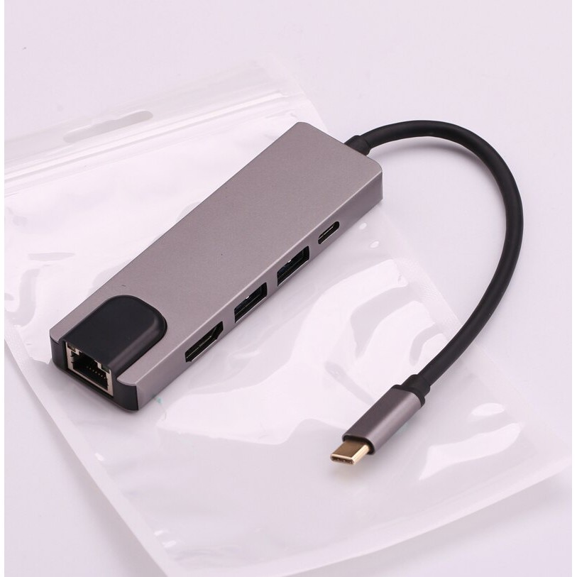 [COD Ready Stocks] 5in1 Type C to HDMI 4K TV USB3.0 Video Adapter Converter