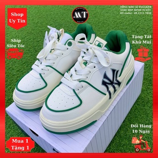 Giày Trắng Xanh Lá MLB-Liner sneaker nam nữ đẹp cao cấp, giày thể thao tăng chiều cao 5cm hot trend, Shop uy tín Hà Nội