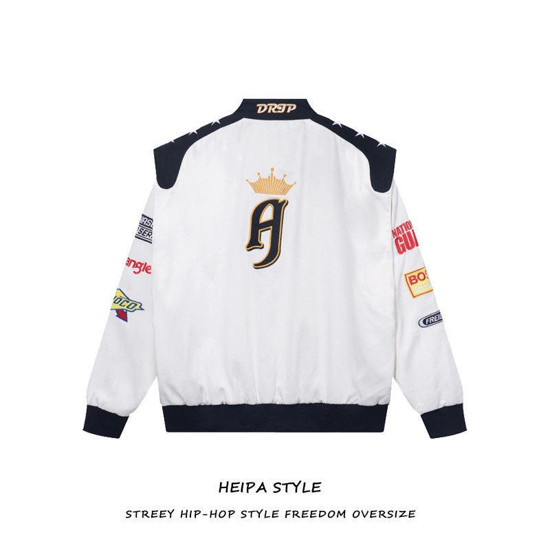 Áo Khoác Bóng Chày Dáng Rộng Thêu Họa Tiết Độc Đáo Phong Cách Đường Phố Thời Trang Mùa Đông Cá Tính Cho Nam Và Nữ
