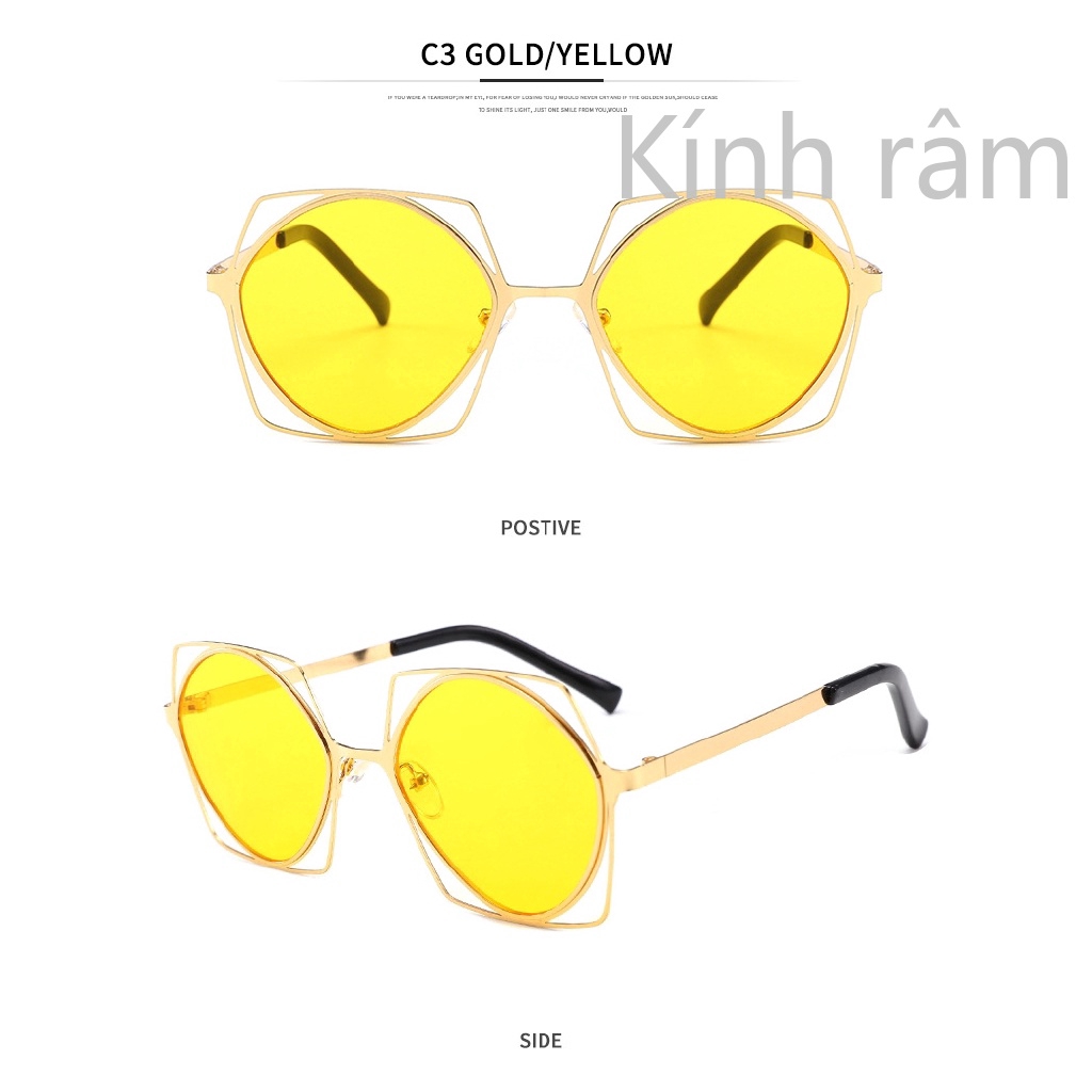 Kính mát gọng kim loại thiết kế cổ điển cho nam nữ