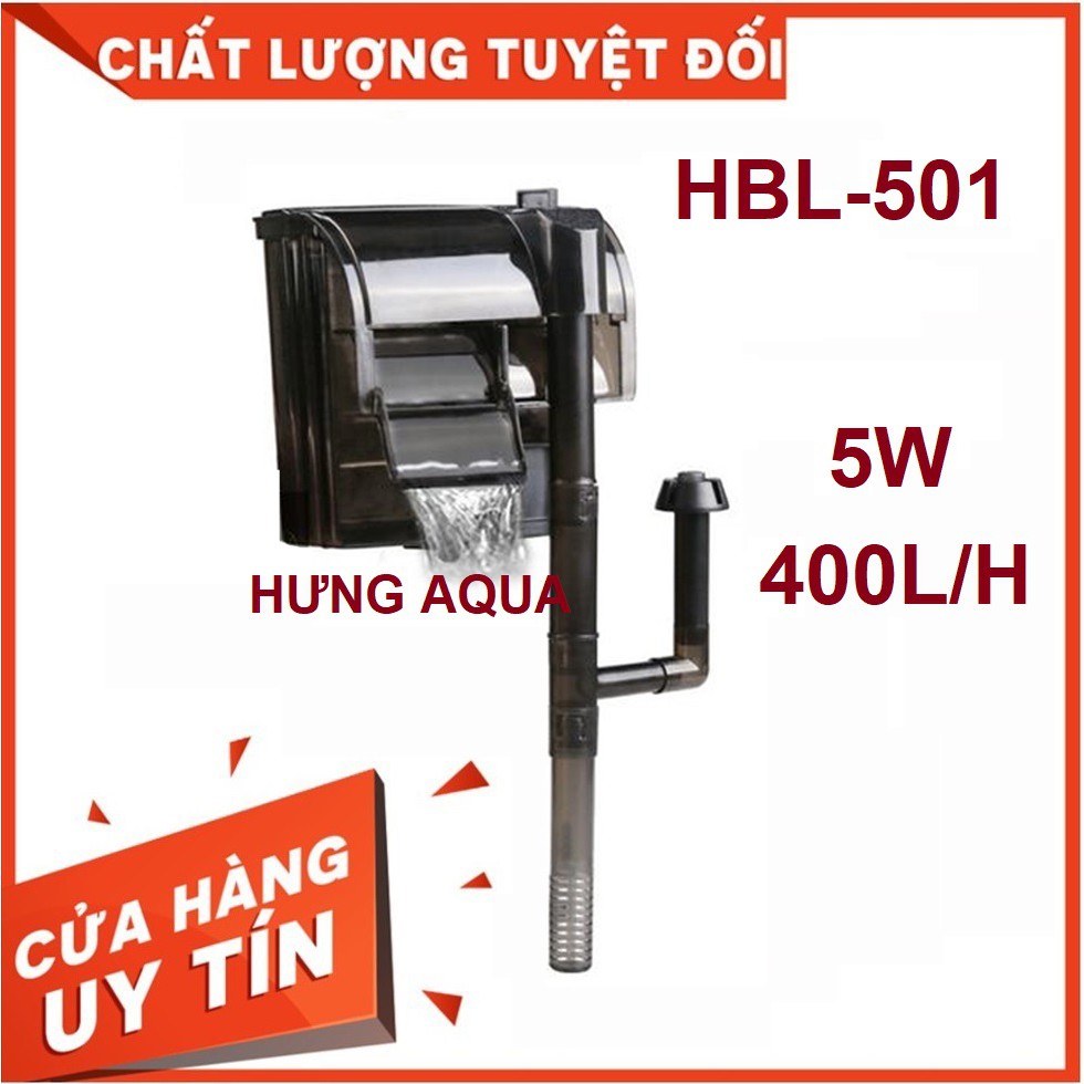 Lọc thác treo bể cá mini SUNSUN HBL 301, 501 701 tiết kiệm điện tích hợp lọc váng (chính hãng)