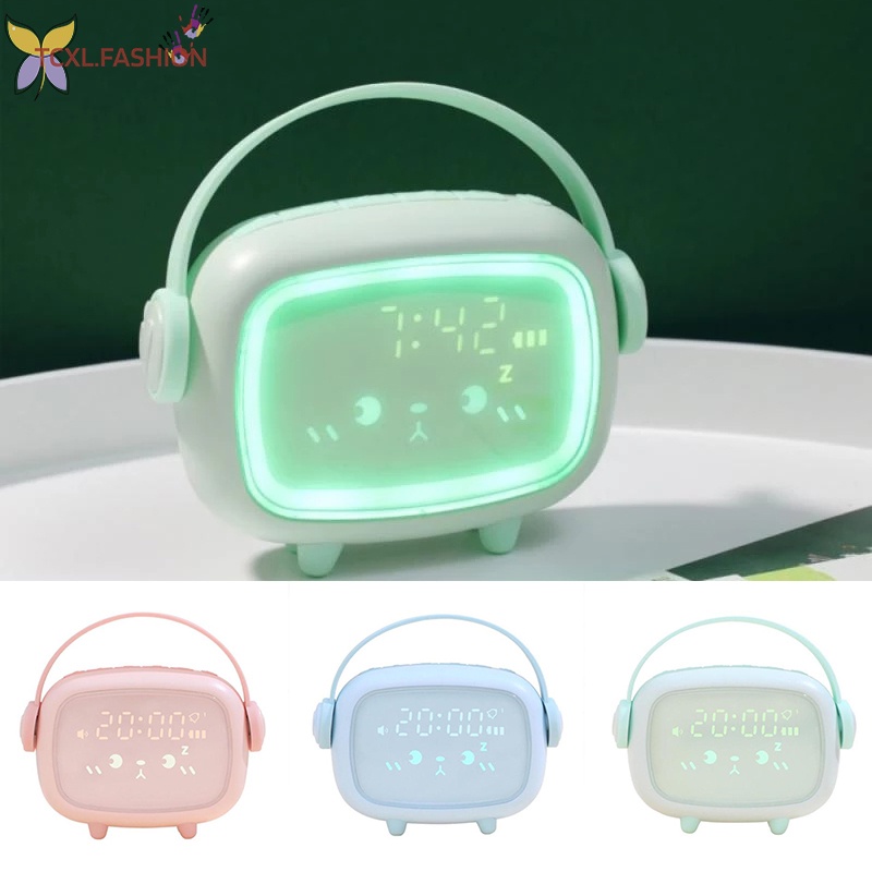 Đồng Hồ Báo Thức Kỹ Thuật Số Thông Minh Đa Năng Có Đèn Led Màu Hồng / Xanh Lá / Xanh Lá