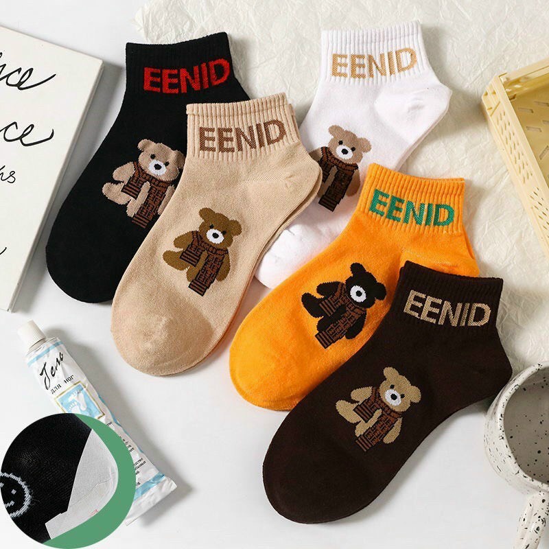 [GIFT] Quà Tặng Vớ Gấu Họa Tiết Gấu/ Buột tóc Lụa Trơn Basic Nhiều Màu