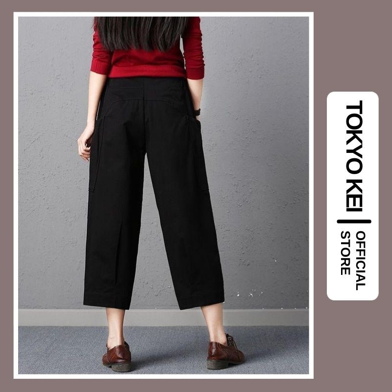 Quần Baggy Ống Rộng TOKYO KEI 💖FREESHIP💖 Quần Jogger Túi Hộp Dáng Rộng Màu Nâu Đen, Đủ Size S M L TQH63 | BigBuy360 - bigbuy360.vn