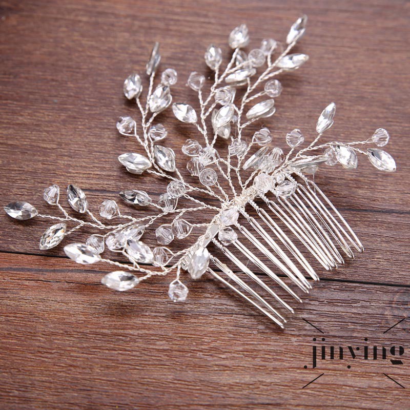 GETNOIVAS ❤S Wind Golden/Silver Vintage Hair Comb with Beaded ,Bridal Hair Pins, Wedding Hair Accessories