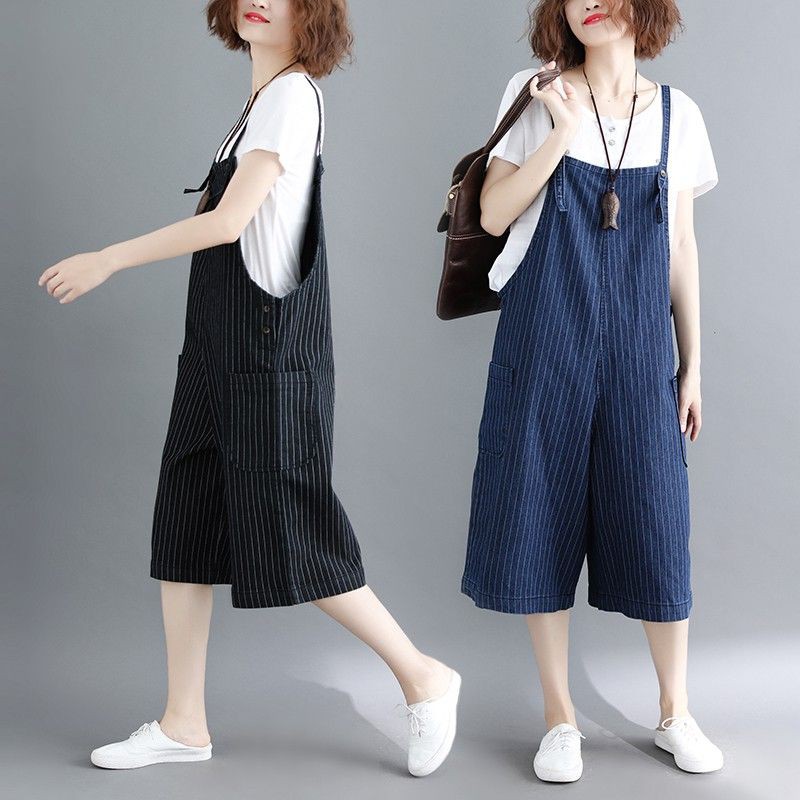 [ORDER] Yếm denim kẻ sọc bigsize (fit đến 80kg) - Có ảnh thật | BigBuy360 - bigbuy360.vn