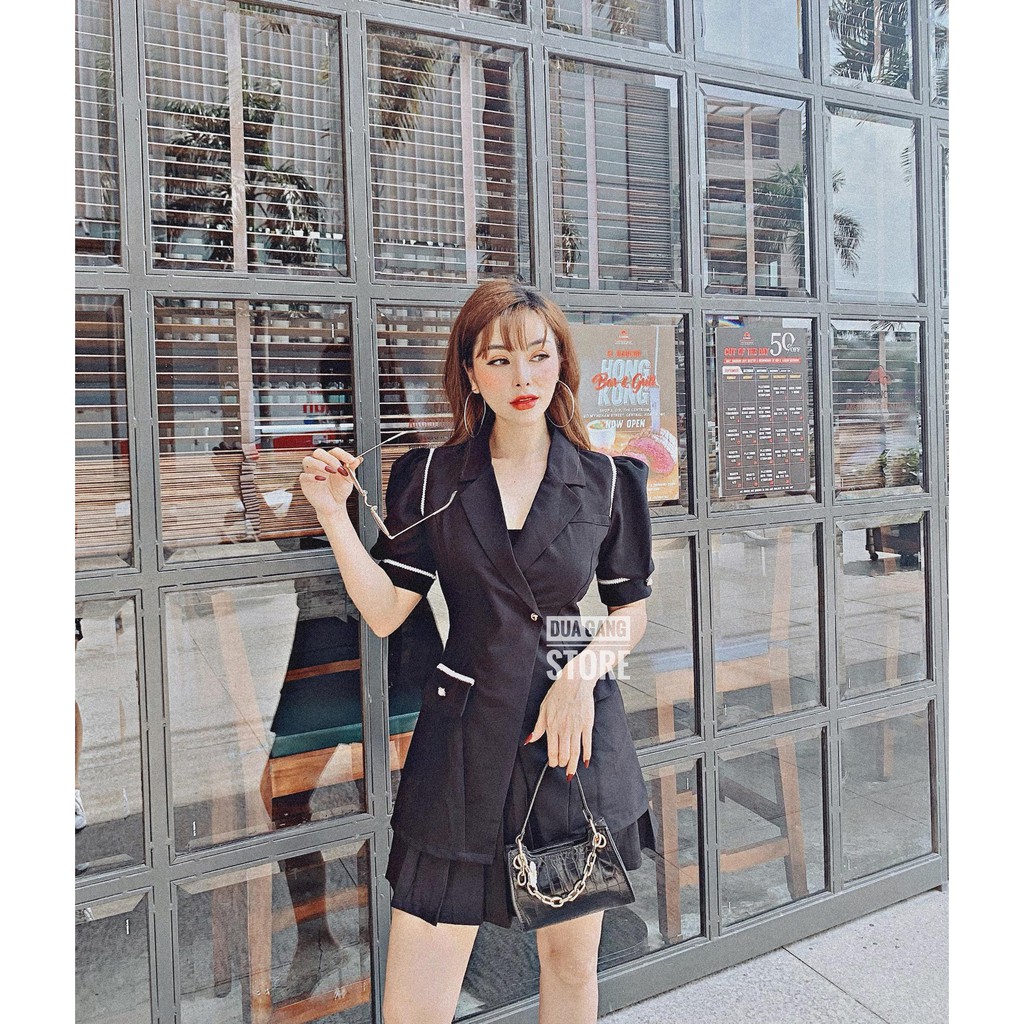 Bộ vest thanh lịch kèm chân váy xếp li Dưa Gang Store SVT01 chính hãng | BigBuy360 - bigbuy360.vn