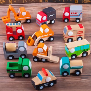 12 CÁI Xe ô tô bằng gỗ Mô hình Đồ chơi Trẻ em Giáo dục Bộ đồ chơi Xe hơi