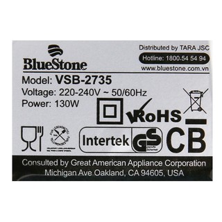 Máy hút chân không Bluestone (Mỹ) VSB-2735 (Bảo hành 24 tháng)