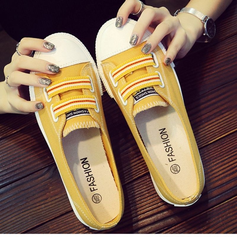 Giày Lười Nữ Slip On vải Thời Trang Đế Mềm Siêu Xinh Mery Shoes - A105