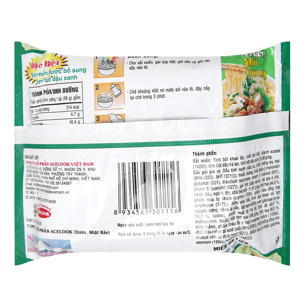 Miến Ăn Liền Phú Hương Sườn Heo Gói 58G | BigBuy360 - bigbuy360.vn