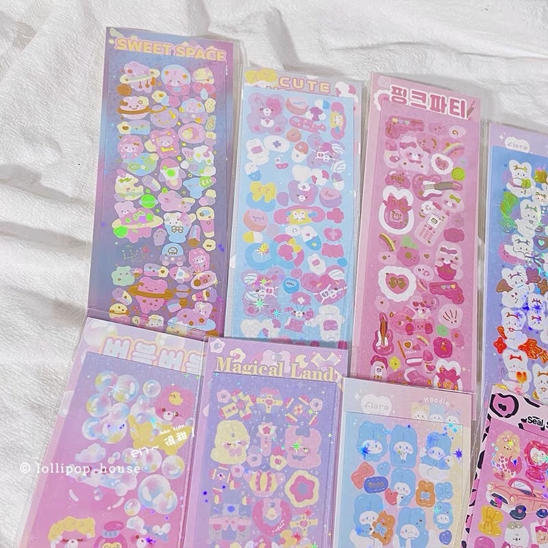 Sticker dễ thương bling bling_hình dán trang trí top,card