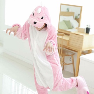 Pijama thú bông hình khủng long hồng