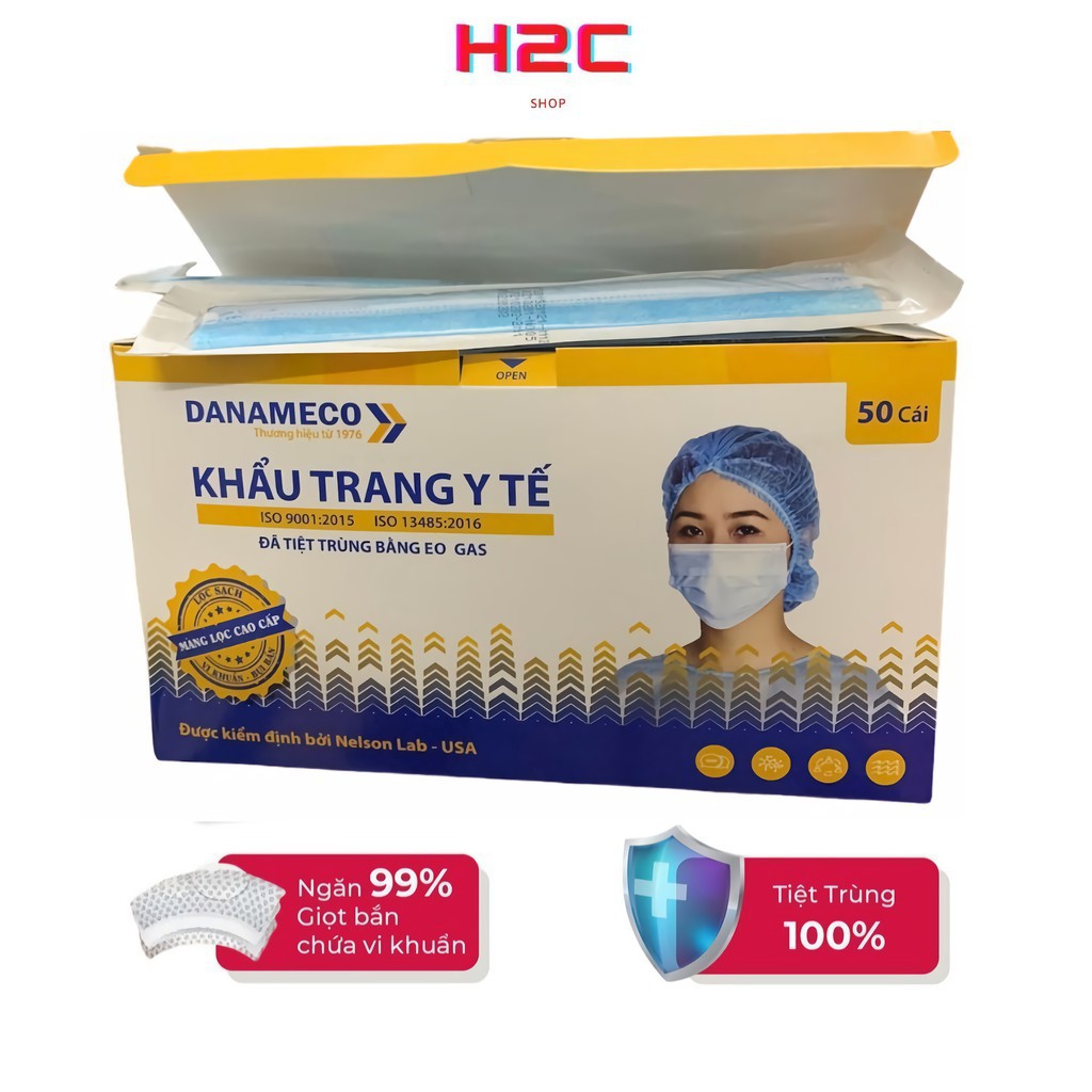 Khẩu trang y tế ĐÃ TIỆT TRÙNG Danameco 2 cách đóng gói