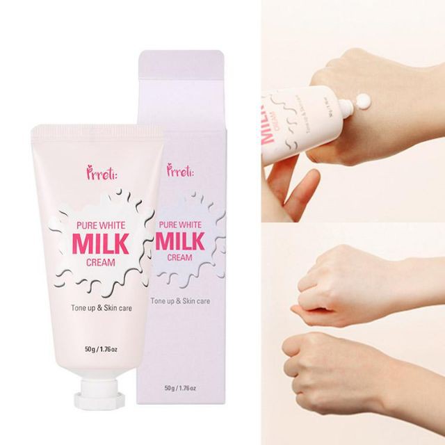 🇰🇷KEM DƯỠNG TRẮNG NÂNG TONE PRRETI PURE WHITE MILK CREAM 50G