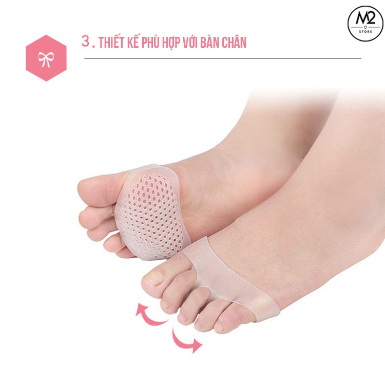 Lót giày Silicon FOODMATE chống chai, giảm đau các ngón khi mang giày cao gót, size 35-39 PGYK18