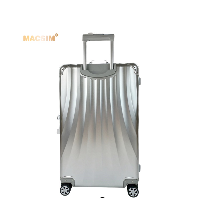 Vali tay kéo thời trang cao cấp chất liệu hợp kim nhôm nguyên khối MS1307 nhãn hiệu Macsim màu Silver cỡ 28inches