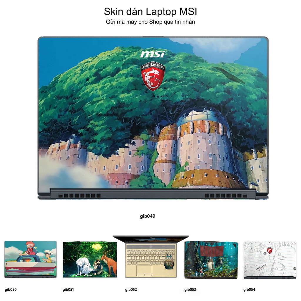 Skin dán Laptop MSI in hình Ghibli photo (inbox mã máy cho Shop)