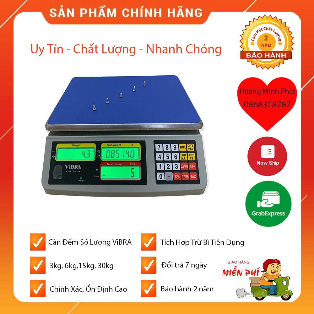 Cân Đếm Số Lượng ViBRA 3kg/0.1g - 6kg/0.2g - 15kg/0.5g - 30kg/1g ALC, Chính Xác Tuyệt Đối - Bảo Hành 2 Năm