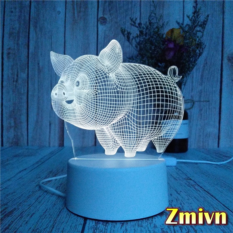 Đèn ngủ - đèn LED 3D họa tiết