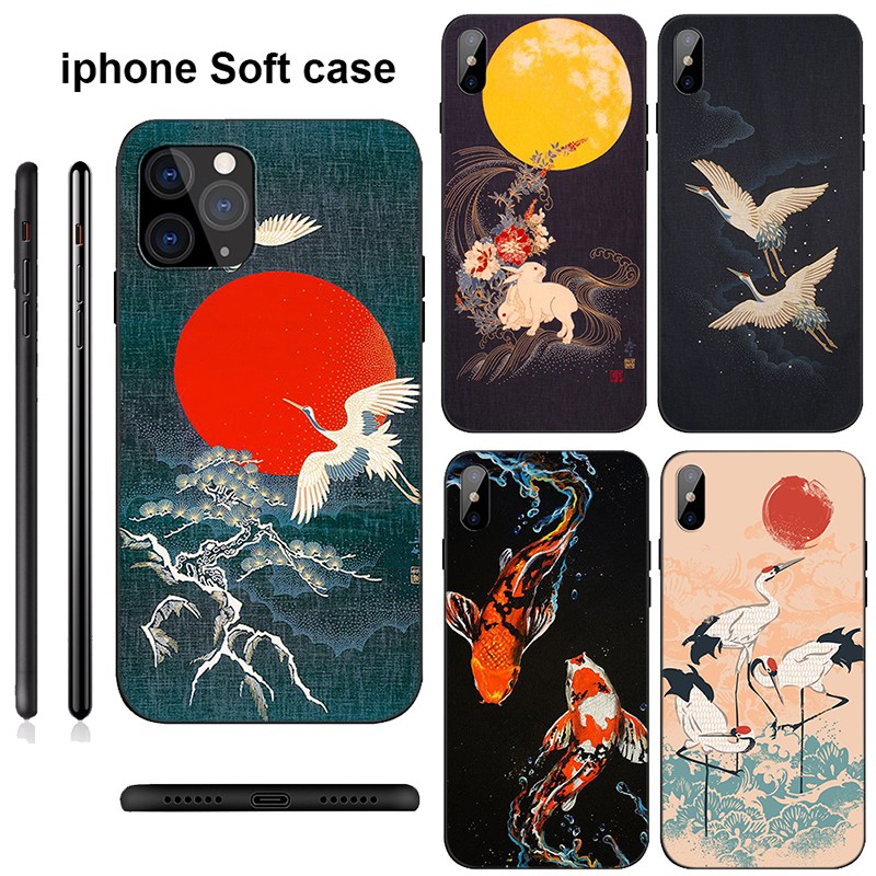 Ốp điện thoại dẻo in họa tiết nghệ thuật Nhật Bản LU171 thích hợp cho iPhone X XS Max XR 6 6S 7 8 Plus 5 5S SE 2020