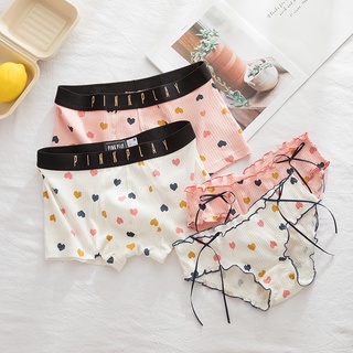 Quần lót cặp đôi cotton-quần lót couple nam nữ-cao cấp hình tim