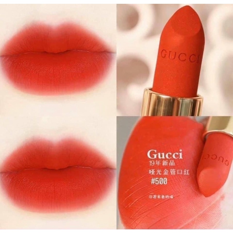 SON G.U.C.CI 500 - O.lidea Red -ĐỎ CAM nhẹ sang chảnh ngút ngàn -  không đẹp ko lấy tiền